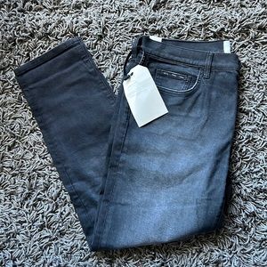 Current/Elliott The Fling Black Out Straight Leg Jeans Size 32 NWT